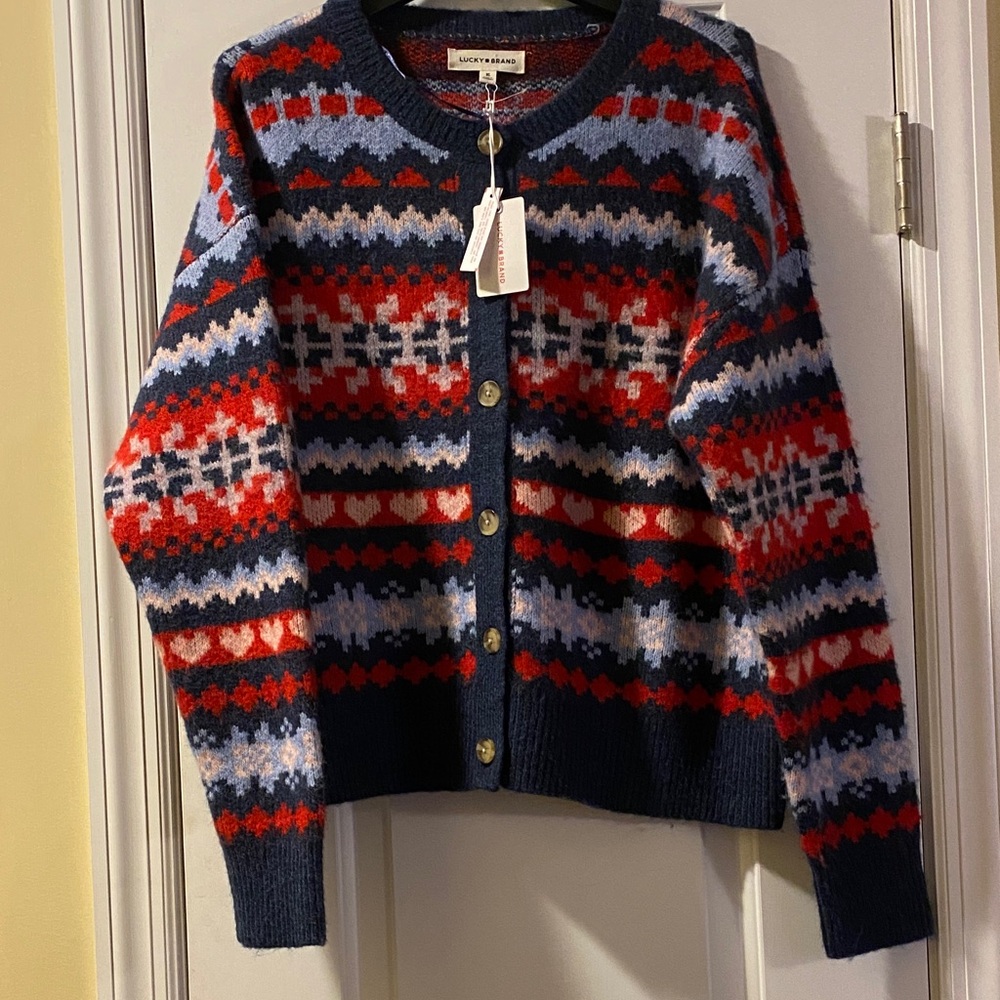 Lucky Brand Cozy Button Down Cardigan Sweater NWT